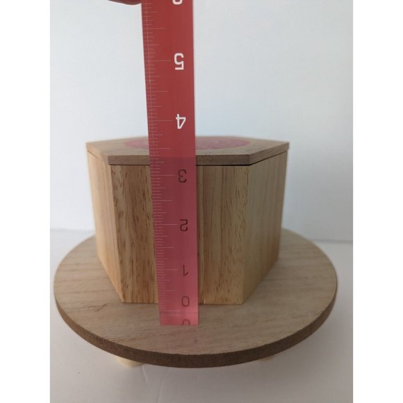 BoConcept Wooden Box w Print Geo Mandala Design Dust Green Trinket Hexagon NIB - Picture 8 of 8